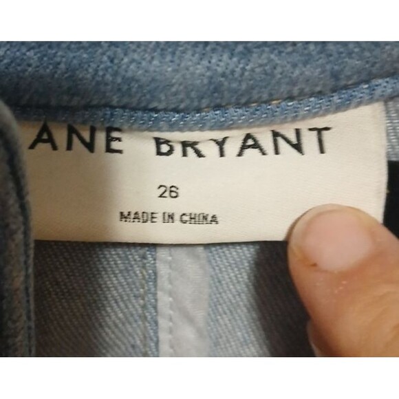 Lane Bryant Jacket Womens 26 Light Wash Chambray Button Soft Stretch Pockets - Picture 2 of 9
